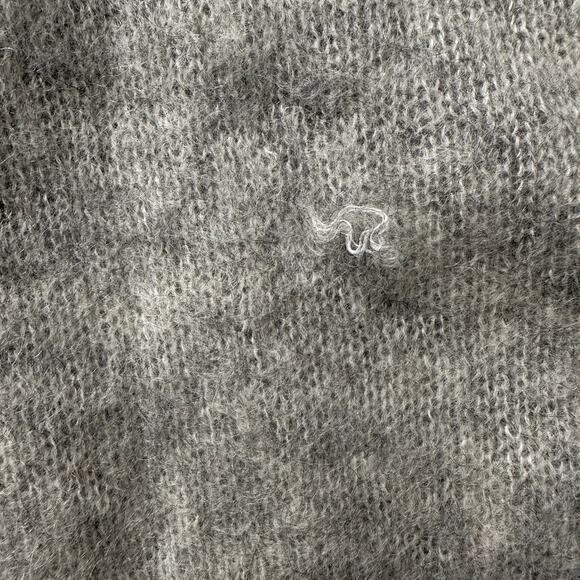 V::Room Japan Mohair Wool Hooded Kangaroo Pocket Gray Pullover Sweater size 1 - Picture 9 of 10